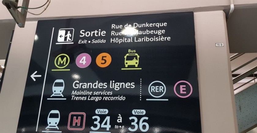 If you exit from the RER station into the mall, keep following the directions to the 'Grandes lignes'