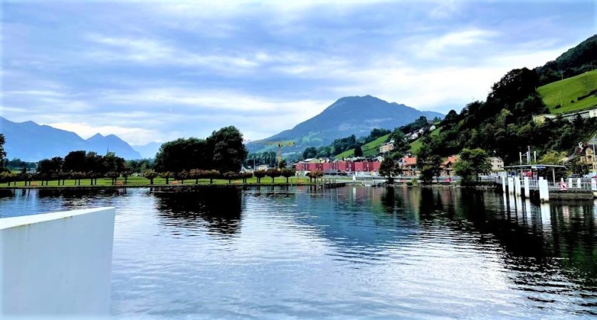 Arriving at the pier in Alpnachstad