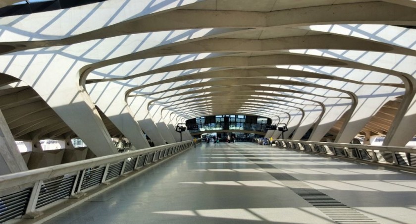 The spectacular station at Lyon's airport tends to be quiet
