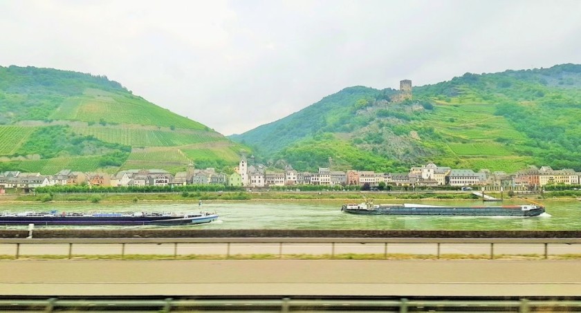 The spectacular Rhine Valley views from the train continue to Bingen