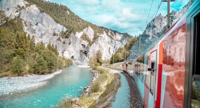 East from Disentis on the Glacier Express