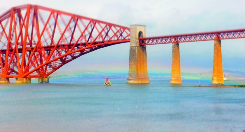 Rainbows can't always be seen under the magnificent Forth Railway Bridge