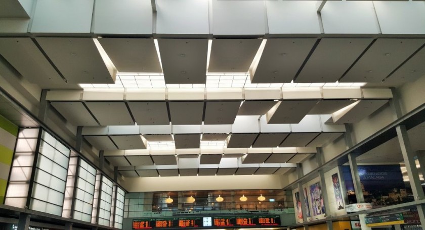 Looking towards the Cercanias station from the mall inside Malaga Maria Zambrano station