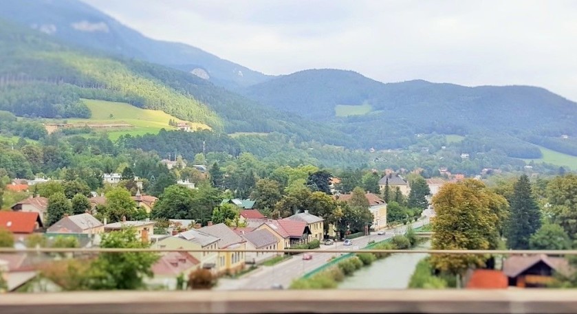 The ascent up to Semmering begins when the train crosses the River Schwarz