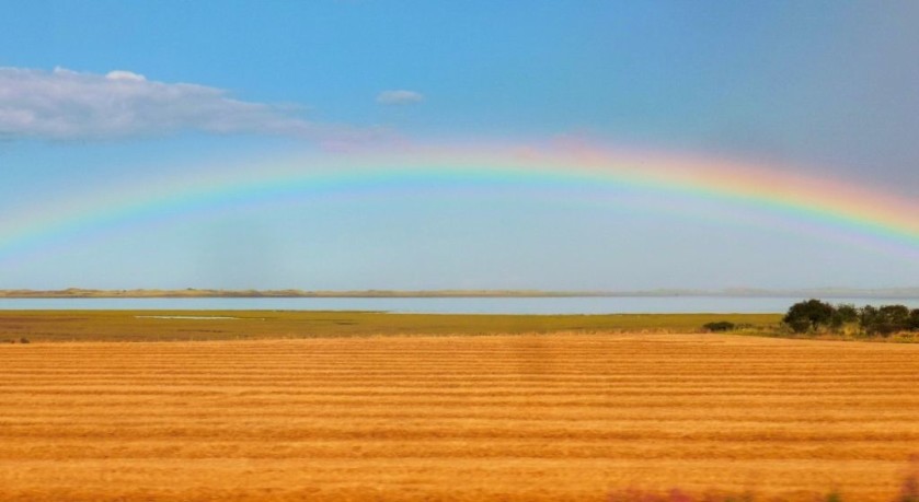 Sadly there is no guarantee of rainbows as the train leaves Edinburgh behind