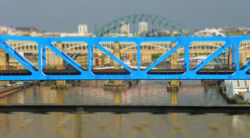 Crossing the River Tyne as the train arrives in Newcastle