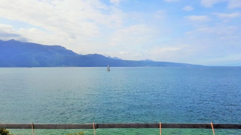 Looking over Lake Geneva south of Lausanne