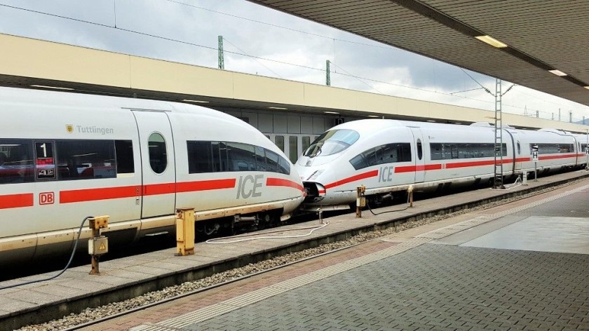 Two ICE 3 (403) trains are often joined together on routes within Germany