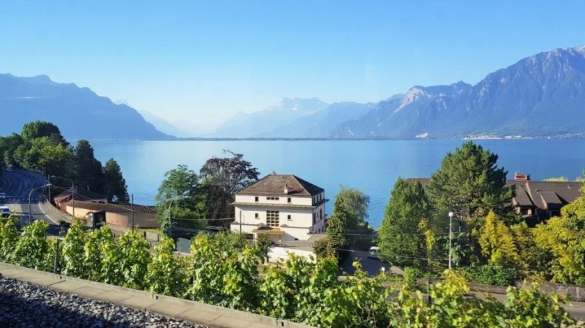 Arriving at the shore of Lake Geneva