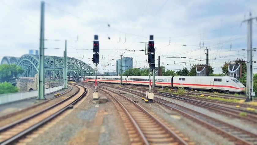 An ICE 1 train arrives in Koln/Cologne