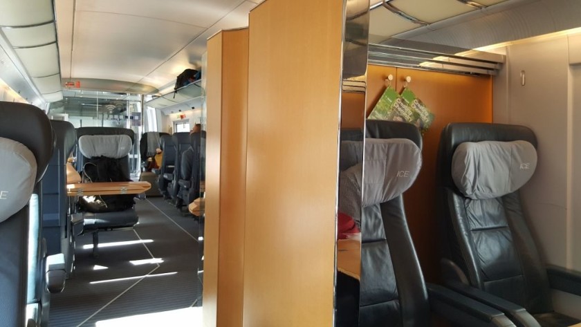 A choice of saloon and compartment seats in 1st class