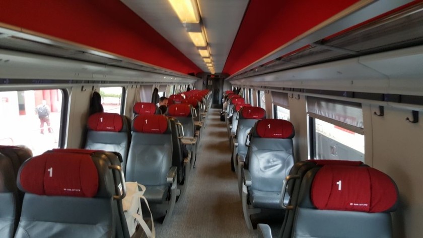 1st class seating saloon on an ICN train