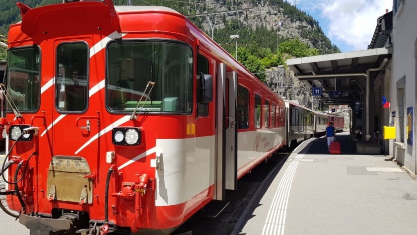 One of the older MGB trains used on services to/from Goschenen