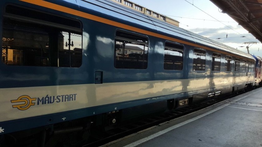 Hungarian coaches are used on 1 x daily train in each direction