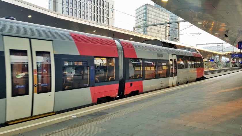 A train being used for a REX service from Wien Hauptbahnhof