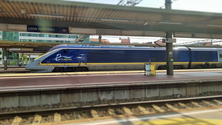 A Eurostar e300 train arrives in Lyon