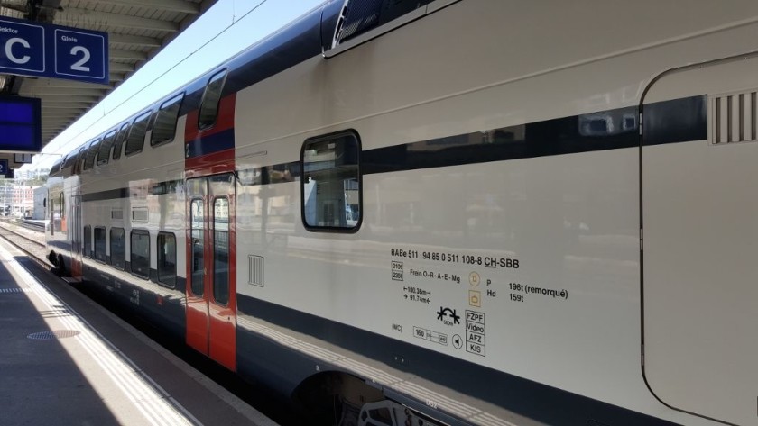 Close up of the coaches used for the double deck services