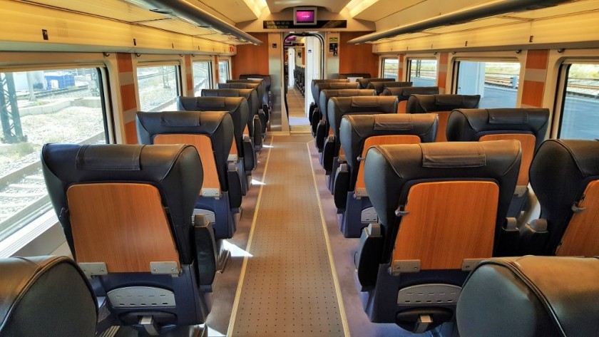 A Preferente Class seating saloon on an AVE (102) train