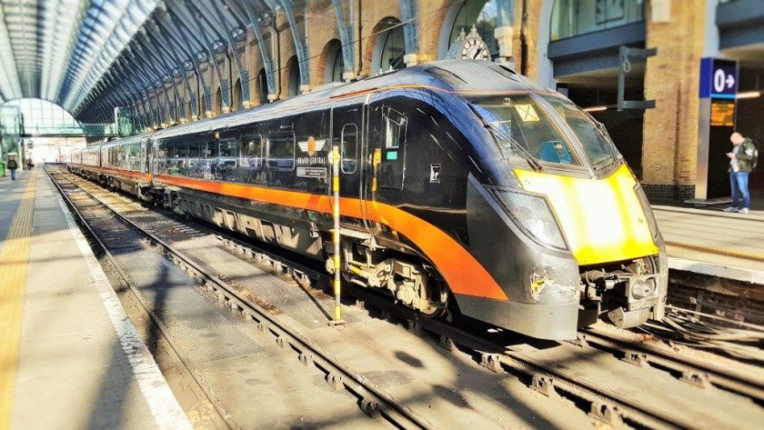 A Grand Central service awaits departure from King's Cross station