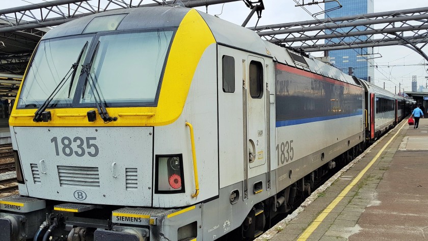 One of these trains awaits departure at Bruxelles-MIdi