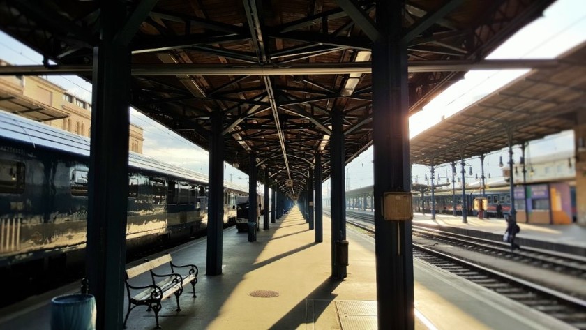 Boarding a train at Budapest-Keleti station