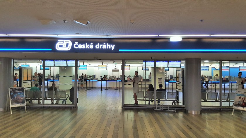 The ticket office at the main station in Prague