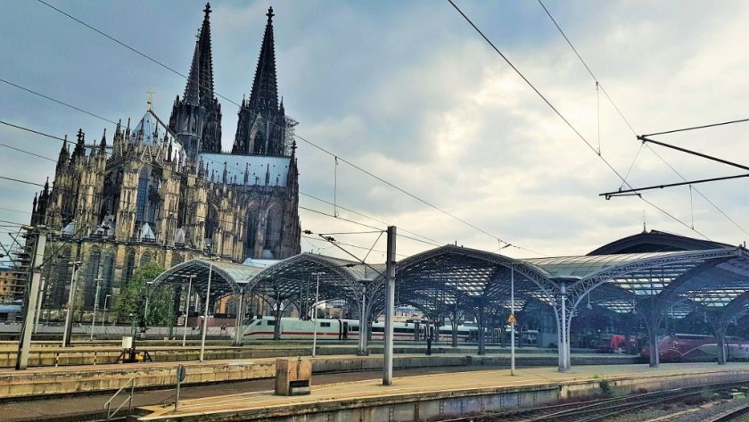ICE and Thalys trains await departure from Koln/Cologne