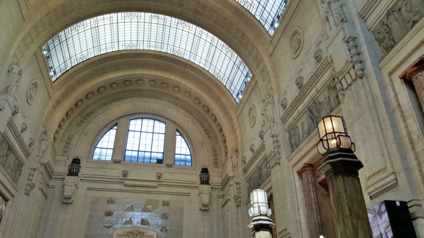 When entering from the street you pass through these beautiful halls to access the ticket office