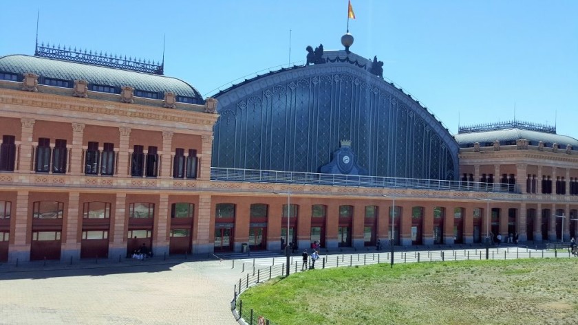 Looking down at the station from street level, hence the need to ascend when exiting the station