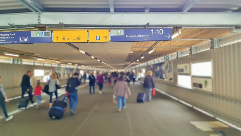 The bridge that links to the trains to the main station buildings