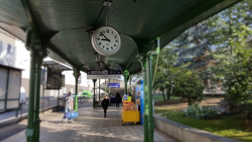 The covered pathway that leads to the new Krakow Glowny station beside the old station building