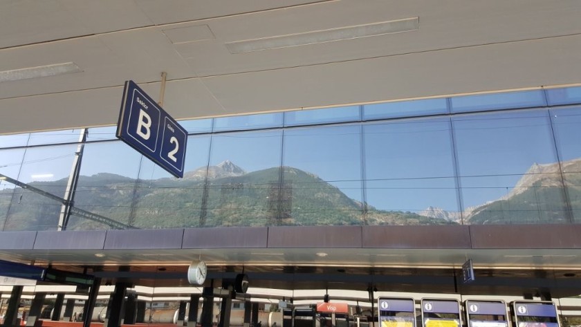 Looking towards gleis/platform 1 at Visp station