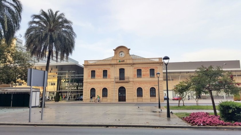 Walk straight ahead from this entrance, to the left of the old station, to access the main line trains