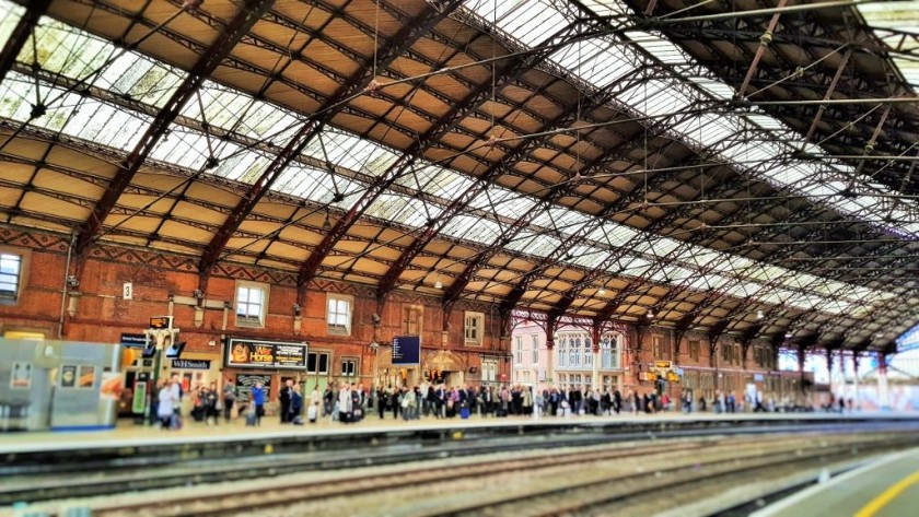 Travellers wait on platform 3 for a CrossCountry train to the north