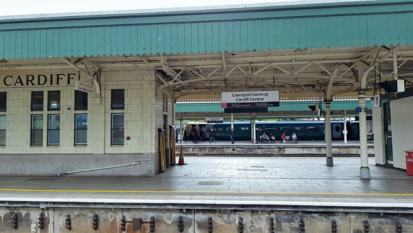 Looking across the station, the train is at platform 4