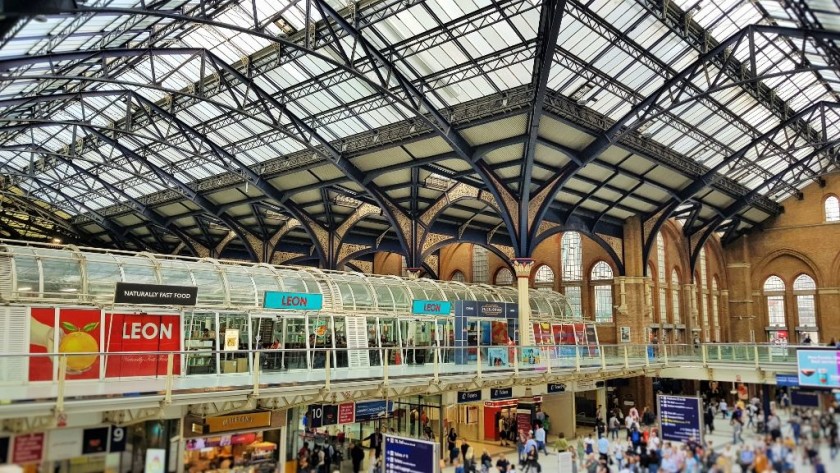 The eastern side of the station looking towards the ticket office to the right of platform 10