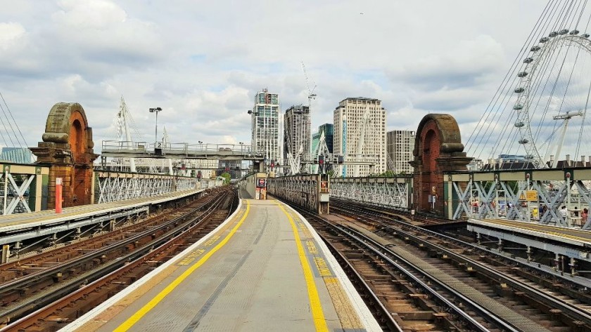 The station is connected to Hungerford Bridge which allows the trains to cross the River Thames