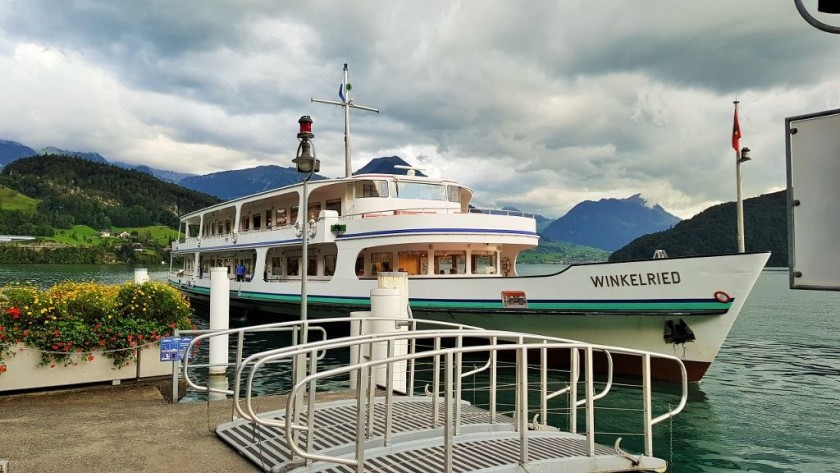 One of the boat destinations is Vitznau where the RigiBahn trains can be boarded