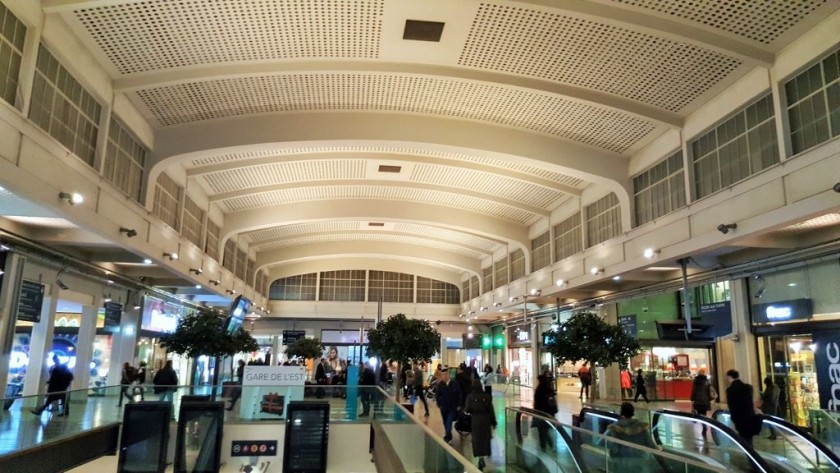 These escalators in this hall lead to and from the metro and the left luggage office