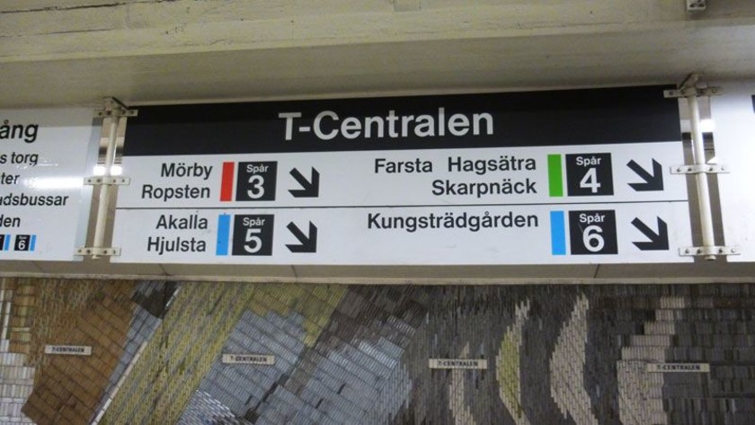 The signs show the platform (track) numbers and not the line numbers