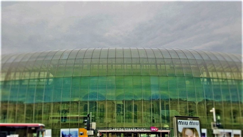 The frontage of the station is enclosed to provide an entrance concourse