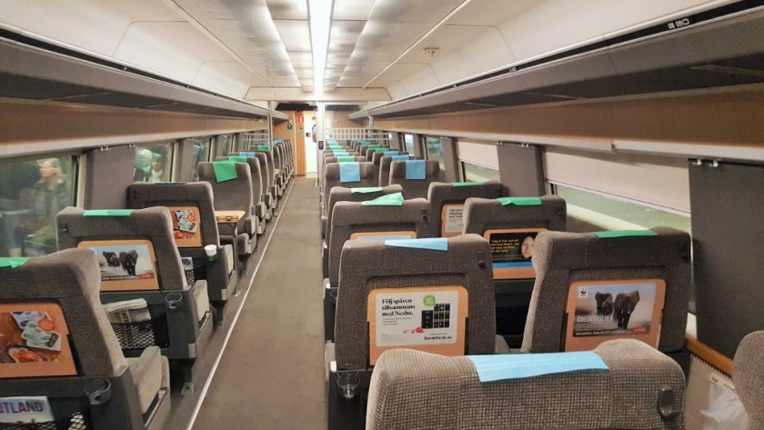 1st class on an X2000 train