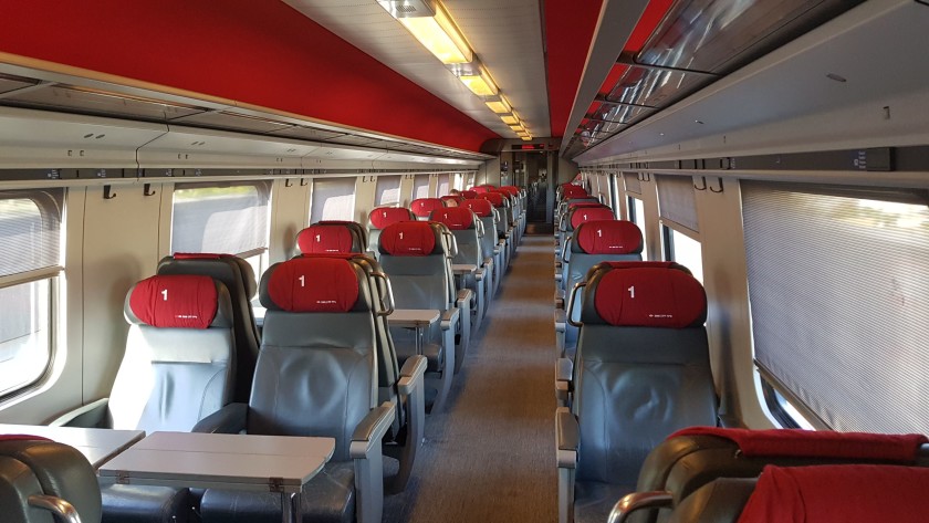 1st class seating saloon on an ICN train