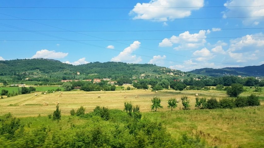 From the right there are distant views of the Apennine foothills