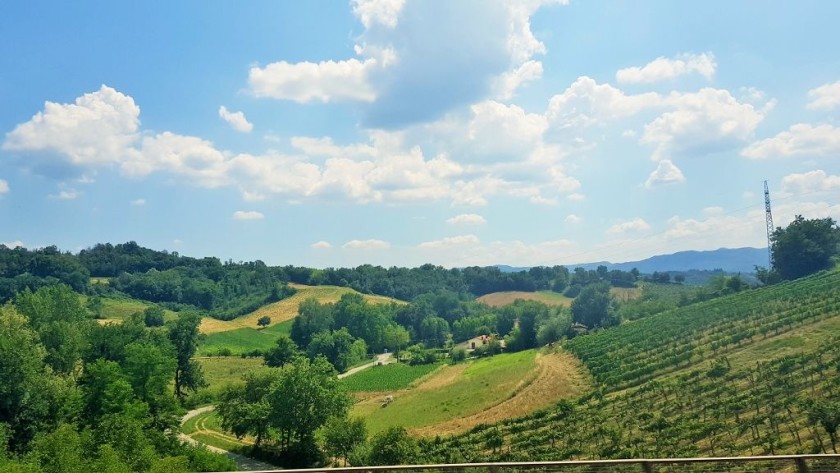 The view from one of the many viaducts on the Rome to Florence high speed line