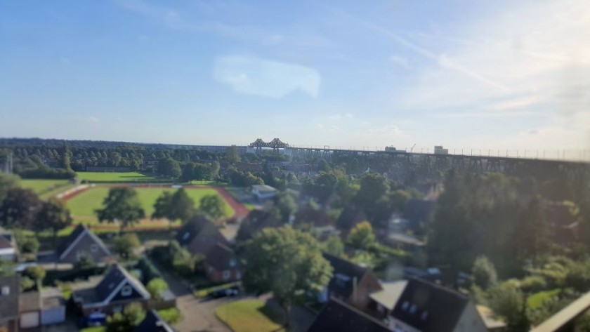 The railway has to climb up to access the spectacular Rendsburg High Bridge