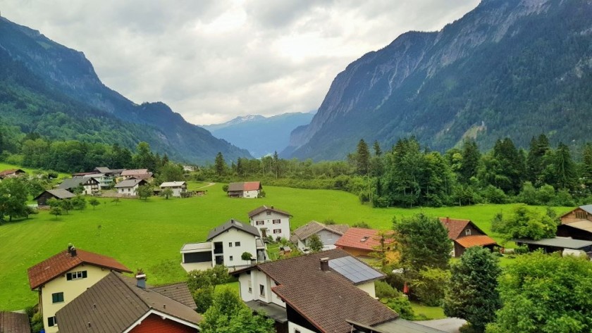 The best views of The Arlberg pass are on the right