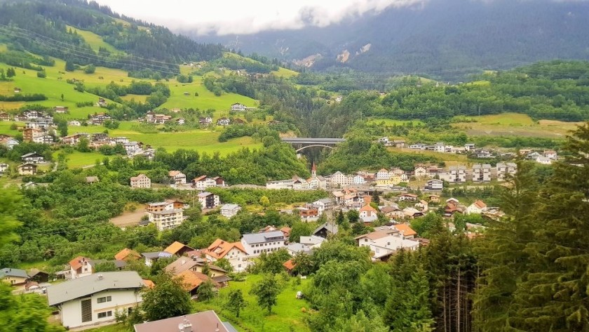 The views switch to the left on the descent into Landeck