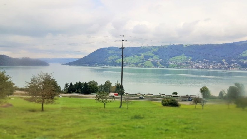 Looking over Lake Zug from the left-hand side of the train