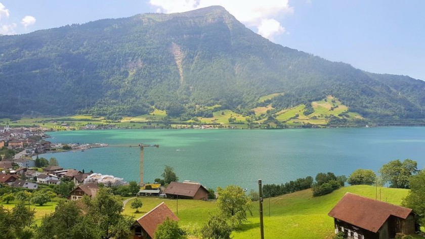 Between Zug and Arth-Goldau Lake Zug is on the right